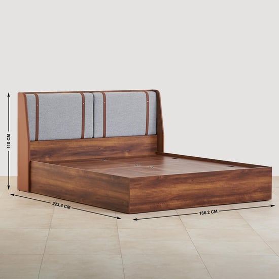 Serenity Frida King Bed with Box Storage - Brown