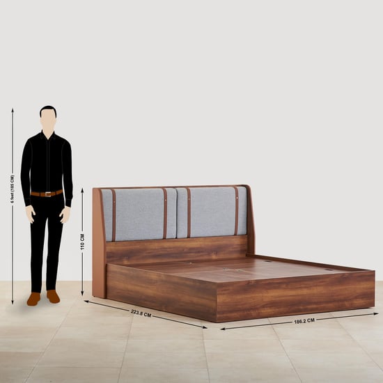 Serenity Frida King Bed with Box Storage - Brown