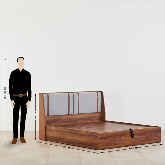 Serenity Frida King Bed with Hydraulic Storage - Brown