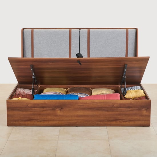 Serenity Frida King Bed with Hydraulic Storage - Brown