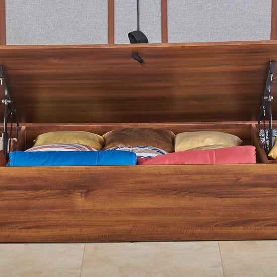 Serenity Frida King Bed with Hydraulic Storage - Brown