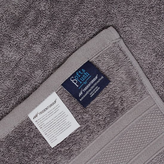 TRIDENT Soft and Plush Grey Textured Cotton Towel - Set of 6