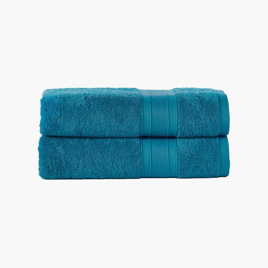 TRIDENT Soft and Plush Teal Solid Cotton Bath Towel - 90x180cm