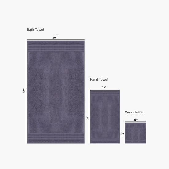 TRIDENT Finesse Purple Cotton Ultra Soft Zero Twist Towel Set - 6 Pcs