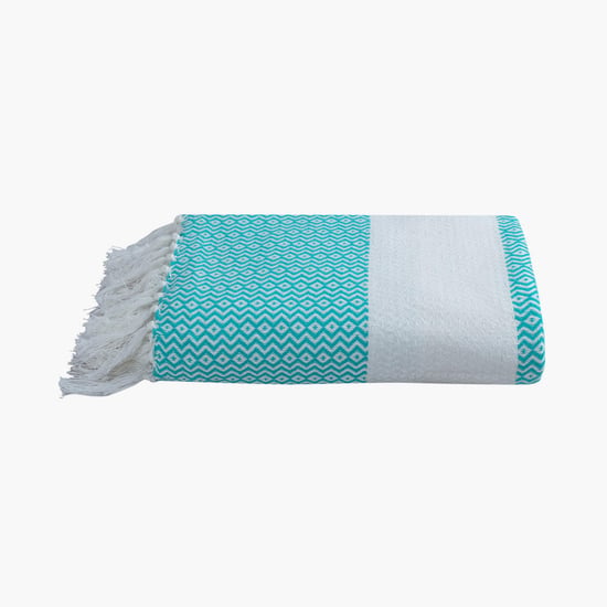 PORTICO Turkish Hamam Blue Textured Cotton Bath Towel - 75x150cm