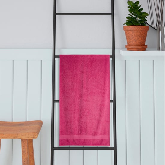 PORTICO Eva Pink Solid Cotton Bath Towel - 75x150cm