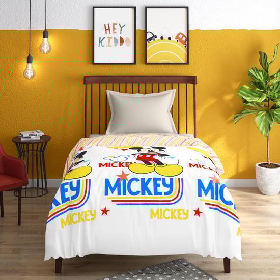 PORTICO License Multicolour Mickey Printed Cotton Single Comforter - 152x220cm