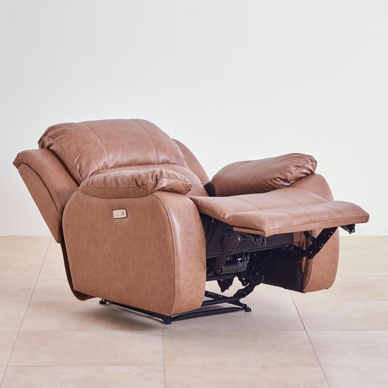 Ashby Nxt Faux Leather 1-Seater Recliner - Brown