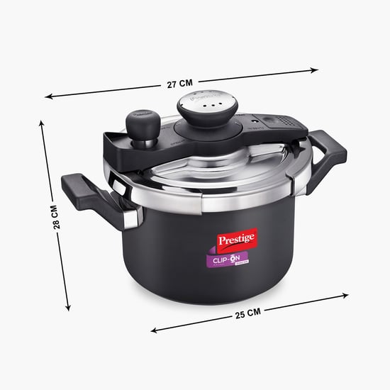 PRESTIGE Clip On Mini Svachh Black Aluminium Pressure Cooker - 3l
