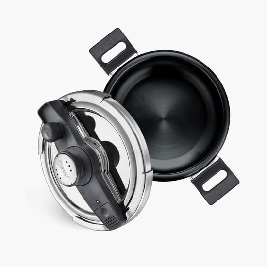 PRESTIGE Clip On Mini Svachh Black Aluminium Pressure Cooker - 3l