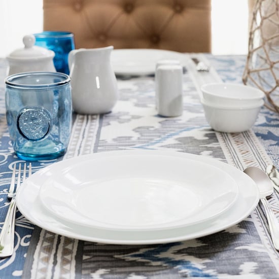 CORELLE Livingware White Solid Vitrella Glass Serving Plate