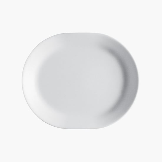 CORELLE Livingware White Solid Vitrella Glass Serving Plate