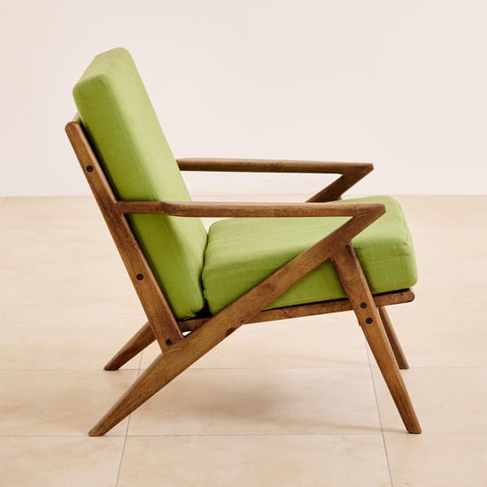 Olivia Mango Wood Lounge Chair - Green