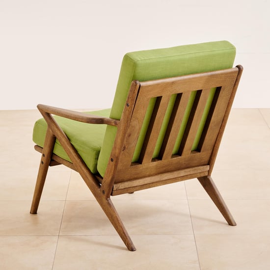 Olivia Mango Wood Lounge Chair - Green