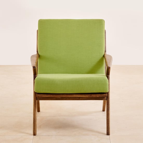 Olivia Mango Wood Lounge Chair - Green