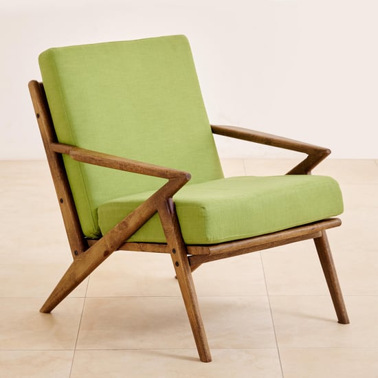 Olivia Mango Wood Lounge Chair - Green