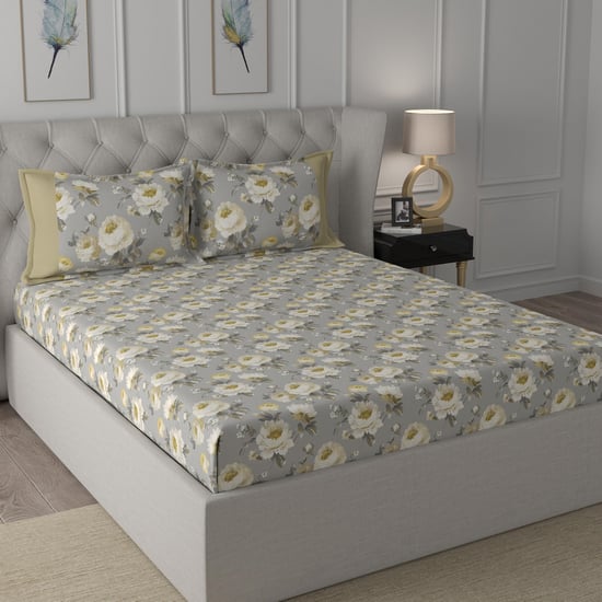 MASPAR Hermosa Regency Cotton 210TC Floral Printed 2Pcs King Bedsheet Set