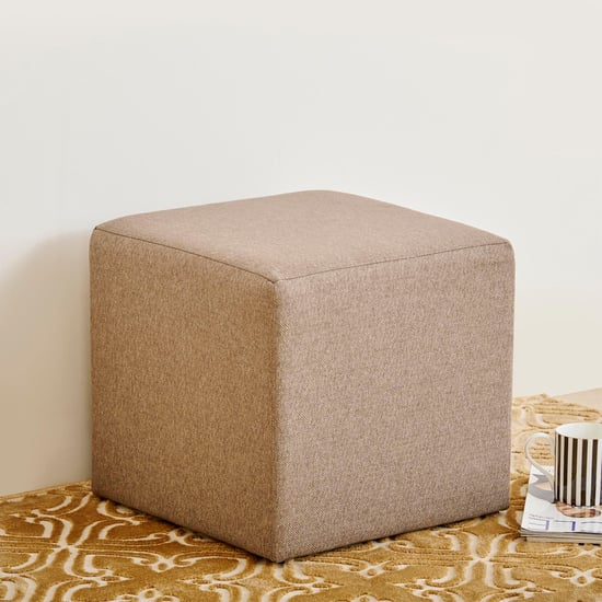 Archie Fabric Pouffe - Brown