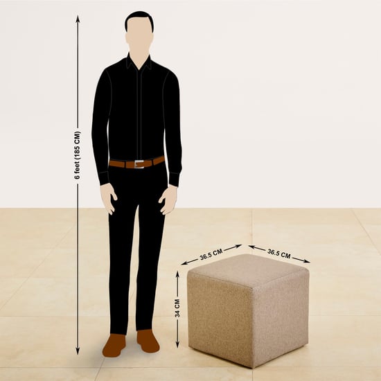 Archie Fabric Pouffe - Brown