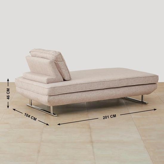 Ebony Fabric Sofa Bed with Back Rest - Beige