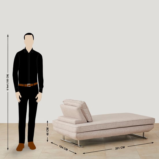 Ebony Fabric Sofa Bed with Back Rest - Beige