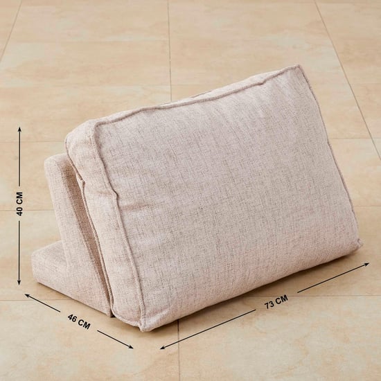 Ebony Fabric Sofa Bed with Back Rest - Beige