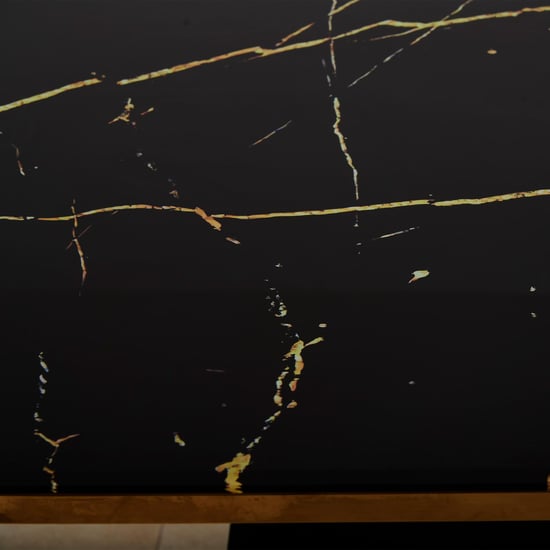 Monarch Black and Pink Glass Top 6- Seater Dining Table Set with 4 Chairs and 1 Bench