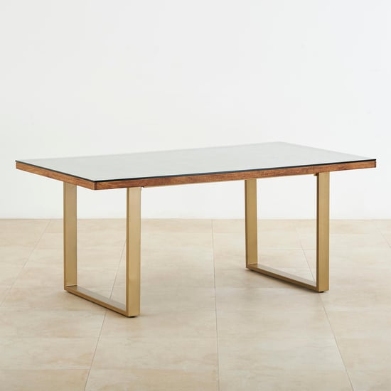 Varna Mango Wood 6-Seater Dining Set with Chairs - Brown