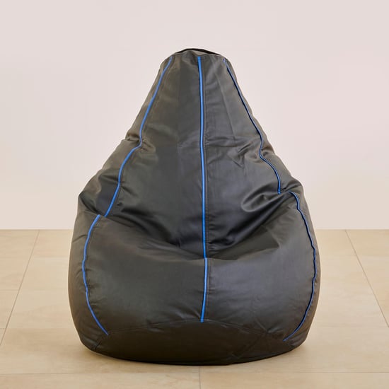 Classy Faux Leather XXL Bean Bag with Beans - Black