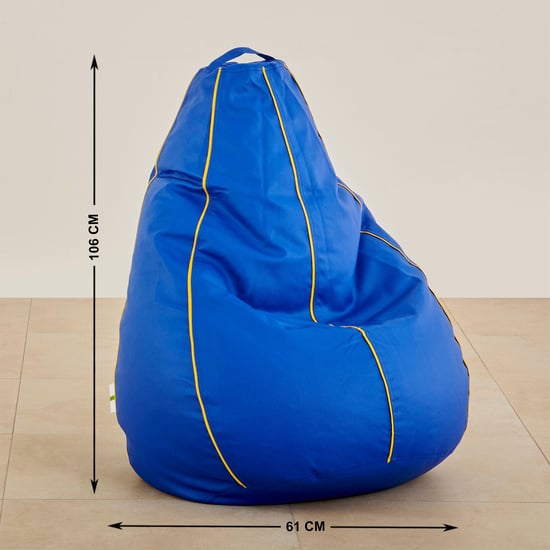 Classy Faux Leather XXL Bean Bag with Beans - Blue