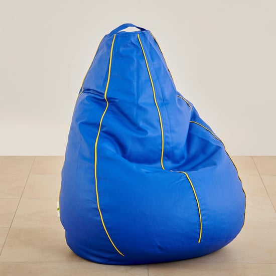 Classy Faux Leather XXL Bean Bag with Beans - Blue