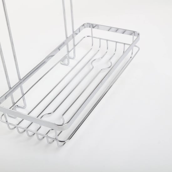 Orion Lincoln Steel Corner Shower Caddy with Suction Cups Silver