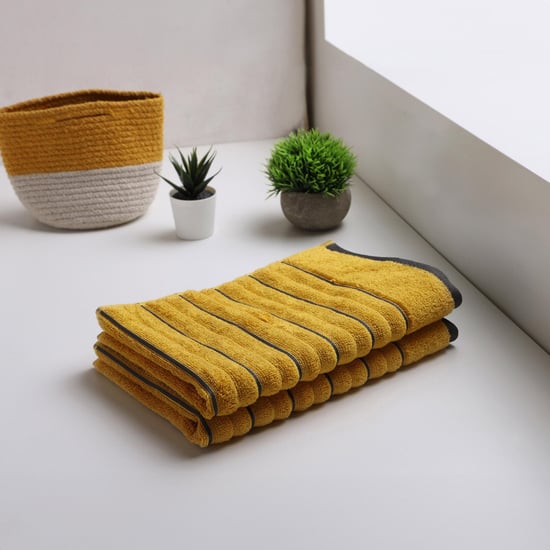 SPCAES Exotica Set of 2 Cotton Striped Hand Towels - 60x40cm