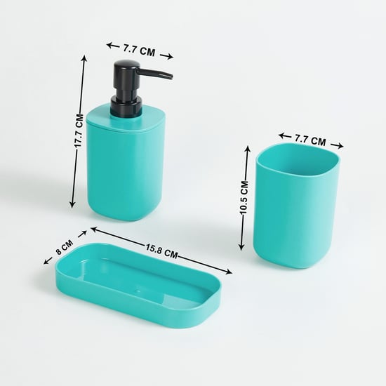 Everyday Essential Teal Polypropylene Bathroom Accessory Set - 3Pcs