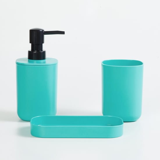 Everyday Essential Teal Polypropylene Bathroom Accessory Set - 3Pcs
