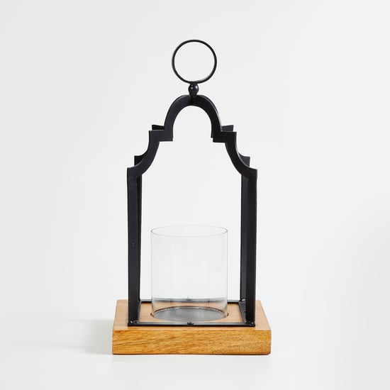 Corsica Fest Wood Base Hanging Lantern