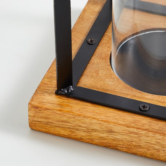 Corsica Fest Wood Base Hanging Lantern