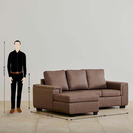 Signature NXT Fabric 2-Seater Sectional Sofa with Left Chaise - Brown