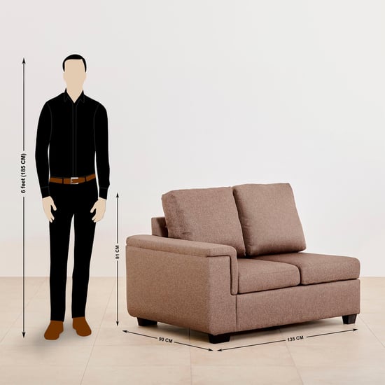 Signature Fabric 5-Seater Sectional Sofa with Right Chaise - Brown