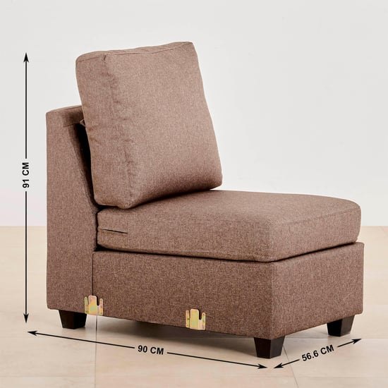 Signature Arden Fabric 6-Seater Sectional Sofa with Right Chaise - Brown