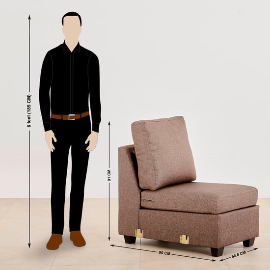 Signature Arden Fabric 6-Seater Sectional Sofa with Right Chaise - Brown