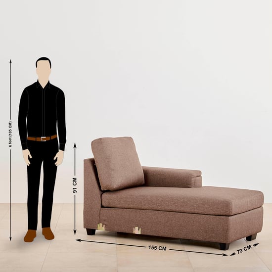 Signature Arden Fabric 6-Seater Sectional Sofa with Right Chaise - Brown