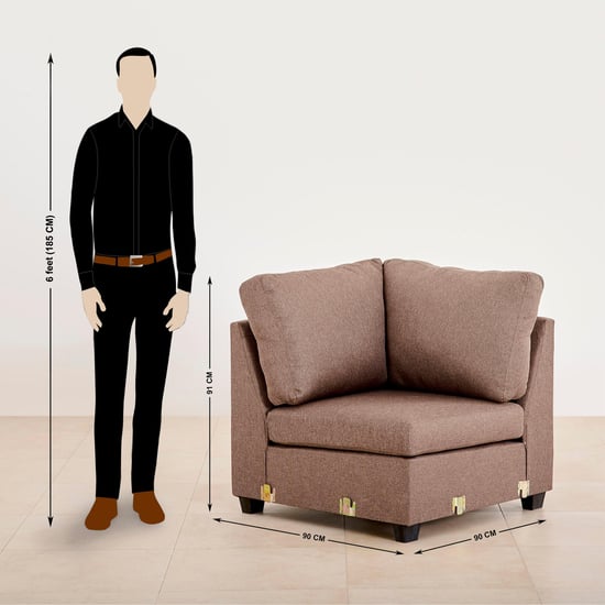 Signature Arden Fabric 6-Seater Sectional Sofa with Right Chaise - Brown