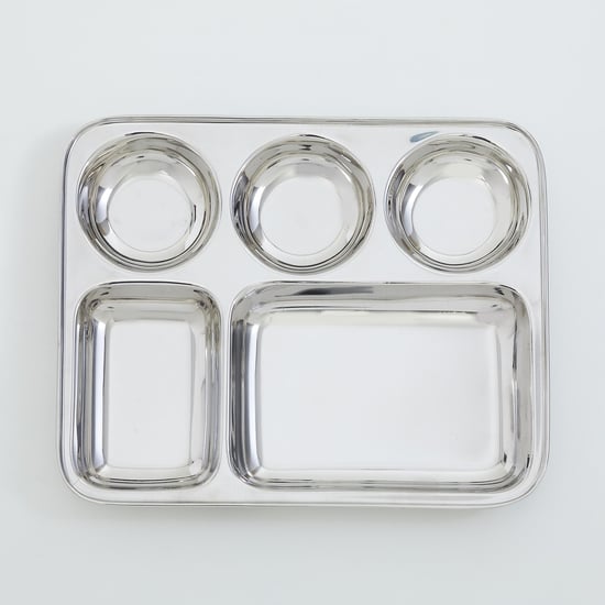 Blaze Stainless Steel 5-Partition Plate - 33cm