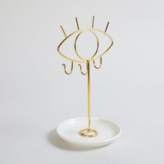 Modern Luxe Metal and Ceramic Eye Jewellery Stand
