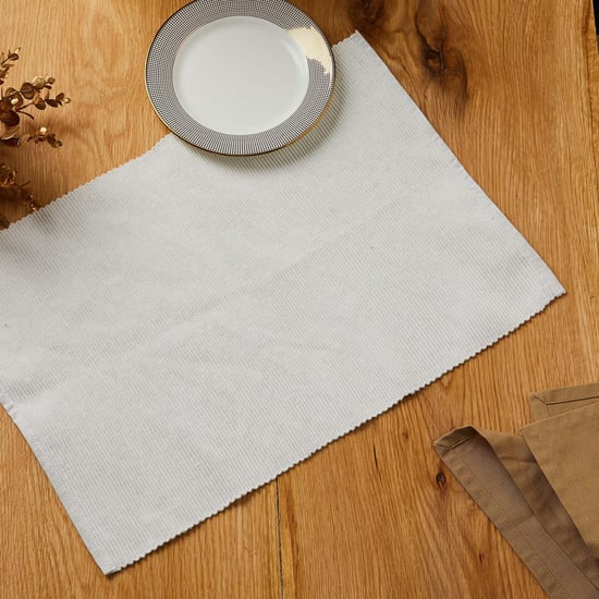 Glitz Silver Solid Cotton Placemat - 33x48cm