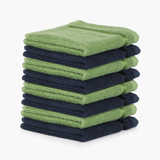 SPACES Atrium Multicolour Striped Cotton Face Towel - 30x30cm - Set of 8