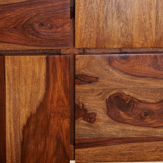 Helios Rubix Sheesham Wood King Bed with Box Storage - Brown