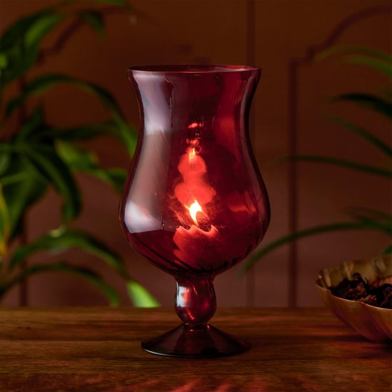 Raga Glass Floor Hurricane Candle Holder