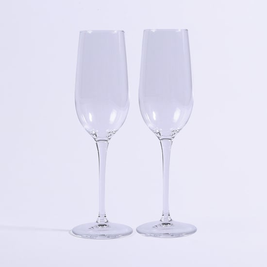 WONDERCHEF Bormiloli Transparent Glass Champagne Flute - Set Of 2